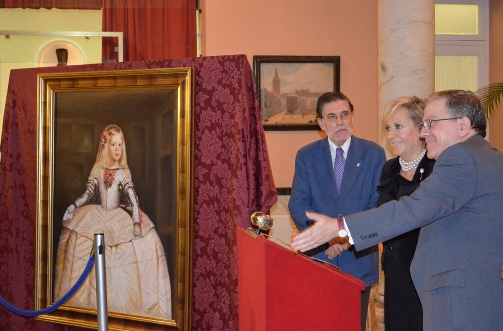 Presentación del retrato de la Infanta Margarita, obra de la pintora Antonia León