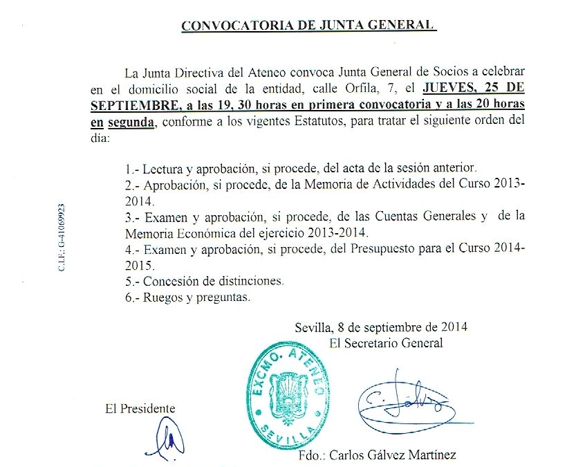 JUNTA GENERAL DE SOCIOS