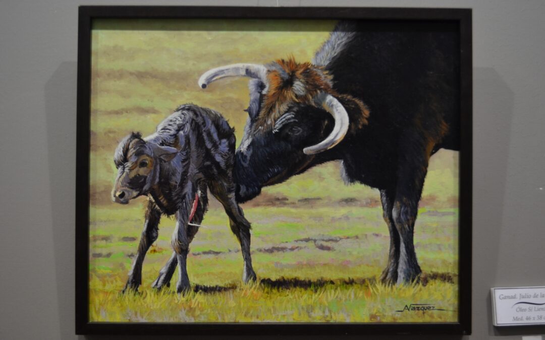 Exposición de pintura EL TORO DE LIDIA EN EL CAMPO, de la que es autor Antonio Vázquez Carballar