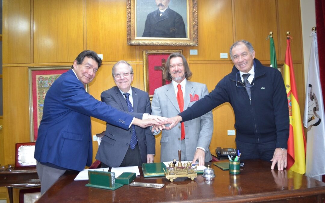 Firma del Acuerdo entre el Excmo. Ateneo de Sevilla y la Fundación Eduardo Domínguez Lobato, de Sanlúcar de Barrameda para la presentación y divulgación de los Sellos de Correos Conmemorativos del V Centenario de la Primera Vuelta al Mundo de Magalla