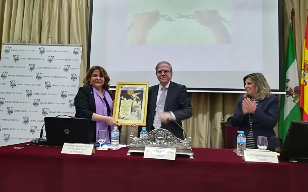 Celebración del Día Internacional de la Mujer con la conferencia de Dª. Pilar Sepúlveda, Vocal del Consejo General del Poder Judicial. Presentada por Dª. Mª Ángeles Muñoz