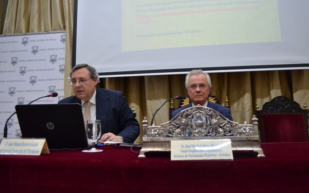 ‘EL PATRIMONIO MUNDIAL EN ANDALUCÍA. SUS VALORES UNIVERSALES EXCEPCIONALES’, que pronunció D. Juan Manuel Becerra García, Jefe de Servicio de Protección del Patrimonio Histórico