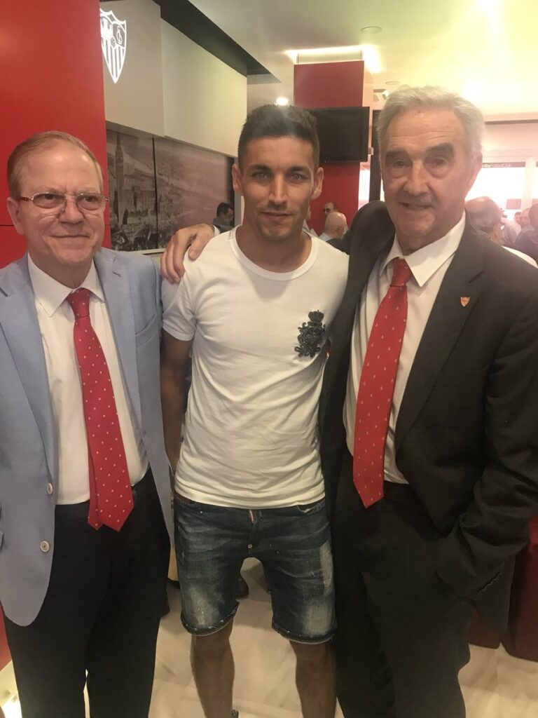 Alberto Máximo Pérez Calero junto a Jesús Navas y Marcelo Campanal