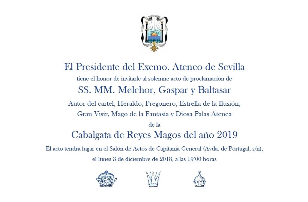 Solemne acto de Proclamación de los Reyes Magos y demás protagonistas de la Cabalgata de Reyes Magos de 2019 en Capitanía General