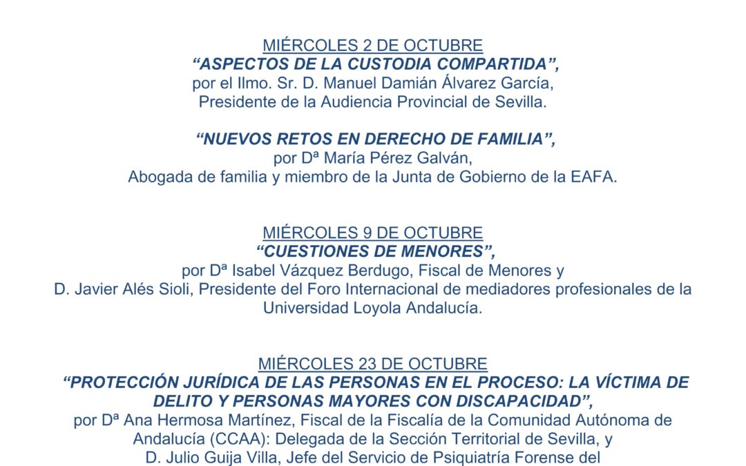 Ciclo jurídico en el Ateneo de Sevilla-OCTUBRE 2019