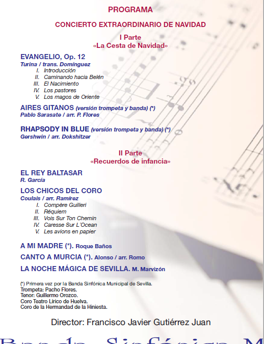 Viernes 13 de diciembre. Concierto extraordinario de la Cabalgata de Reyes Magos por la Banda Sinfónica Municipal de Sevilla
