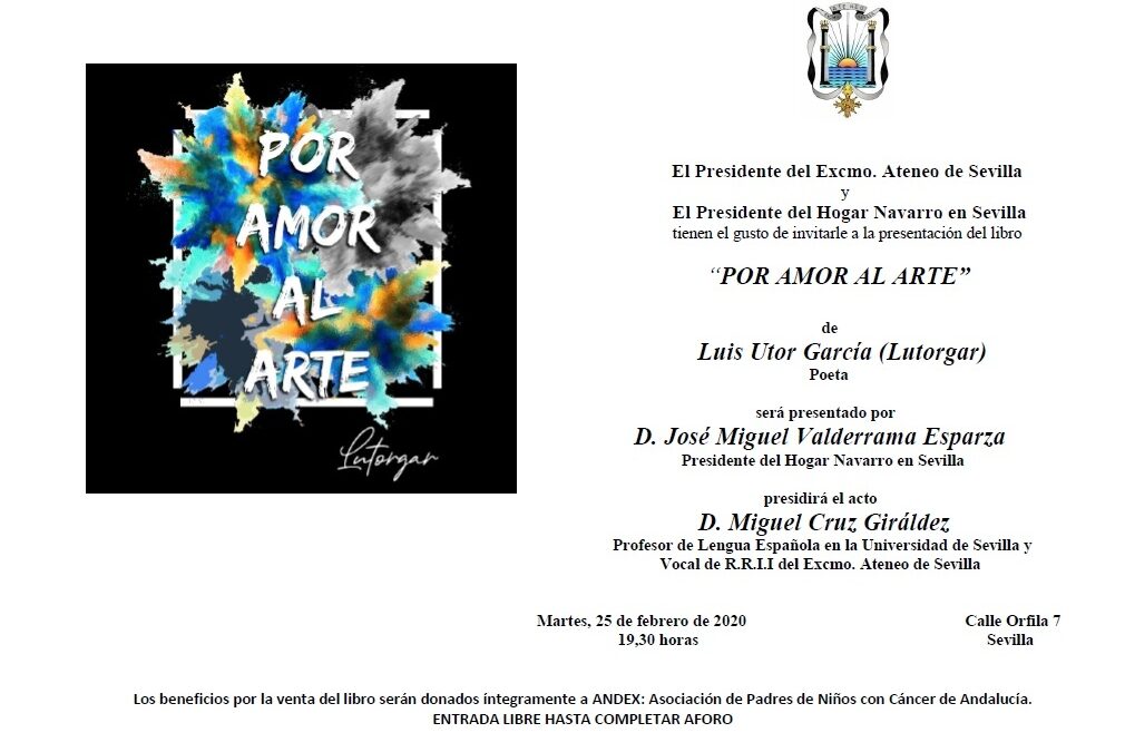 Presentación del libro “POR AMOR AL ARTE” de Luis Utor García (Lutorgar), Poeta
