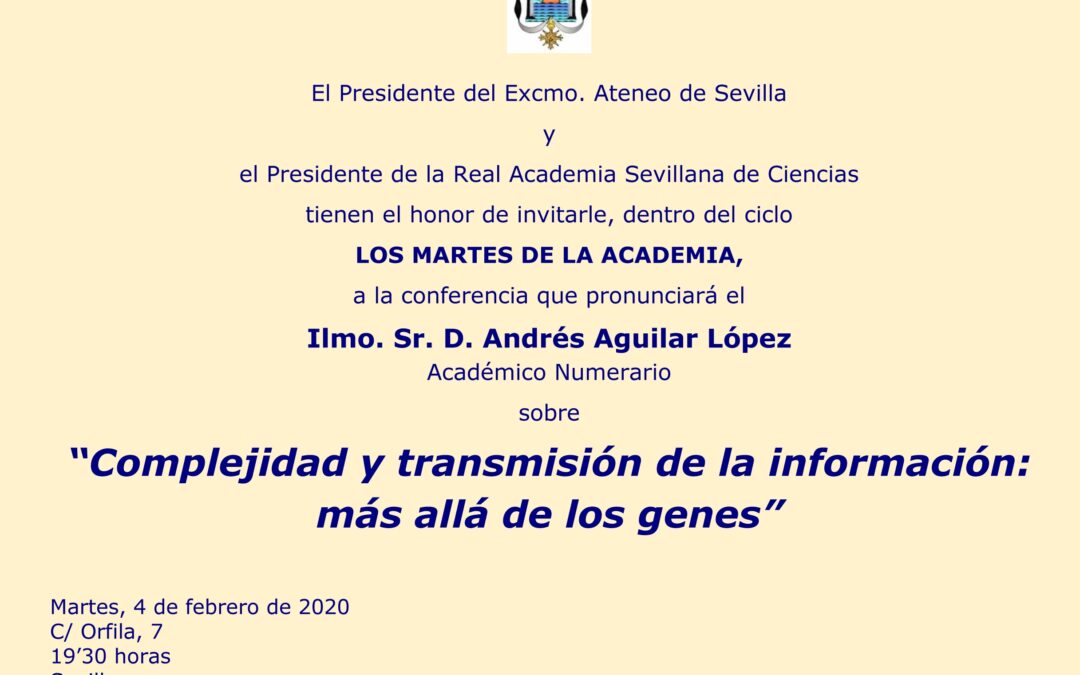 Ciclo Los Martes de la Academia con D. Andrés Aguilar López